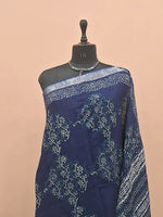 Blue Linen Cotton Saree 1