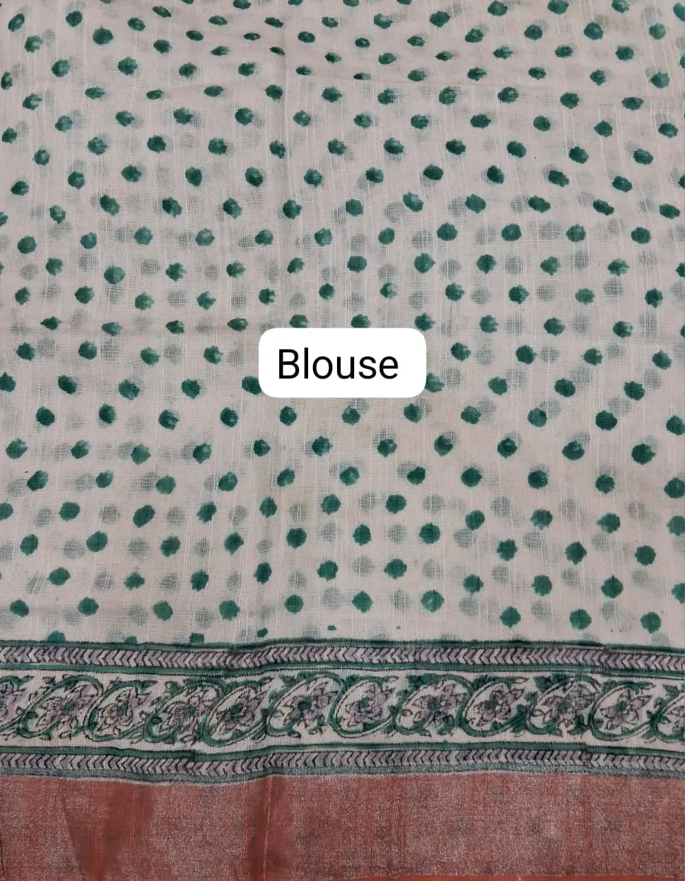Dark Peach Linen Cotton Saree Blouse