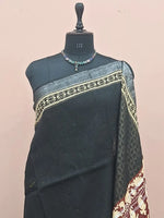 Black Linen Cotton Saree 1