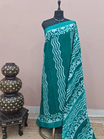 Marine Blue Linen Cotton Saree