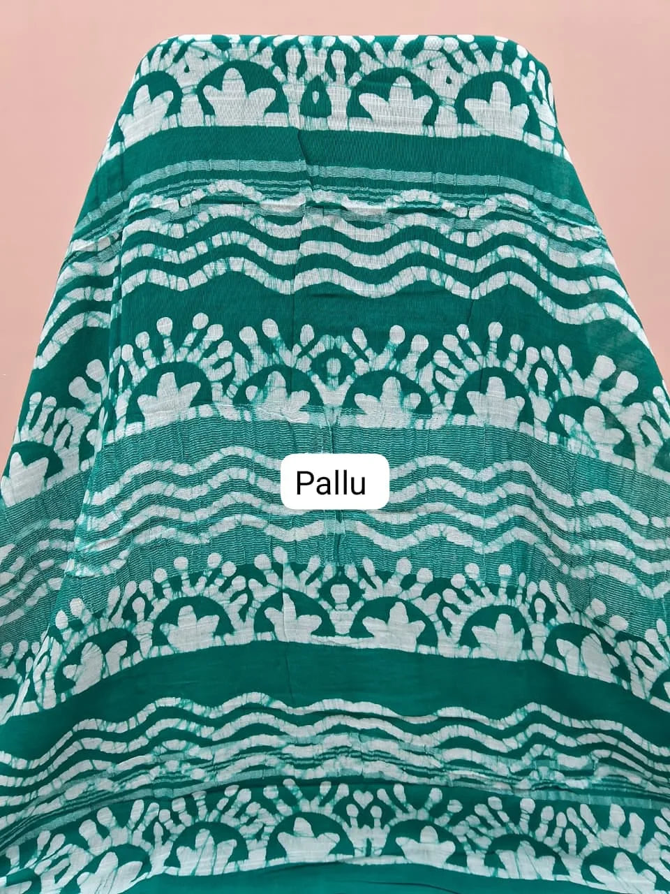 Marine Blue Linen Cotton Saree  Pallu