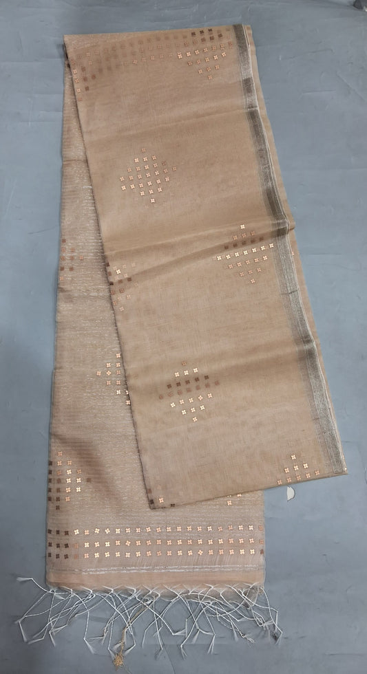 Beige Muslin Saree
