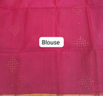 Rani Pink Muslin Silk Saree blouse