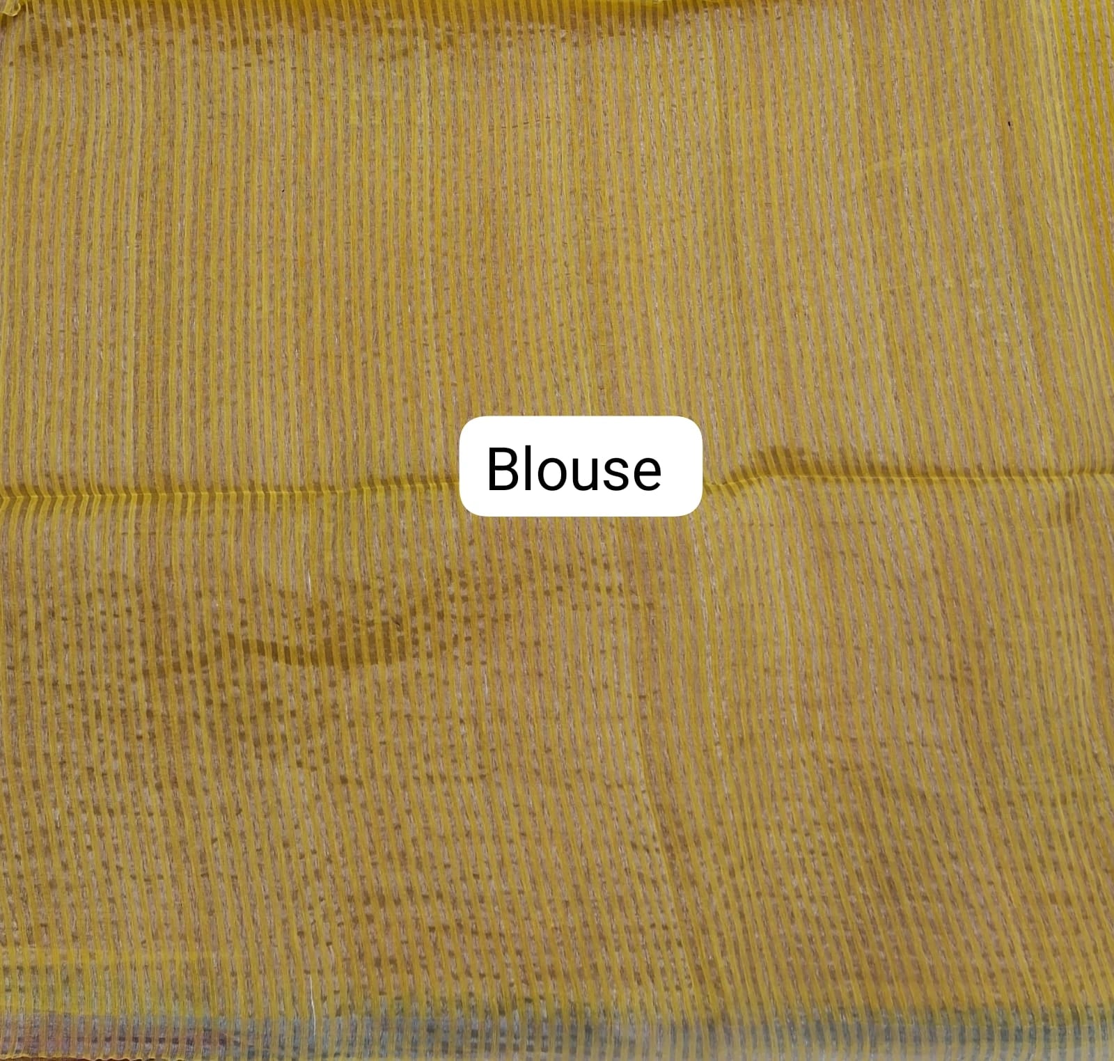 Yellow Muslin Silk Saree blouse
