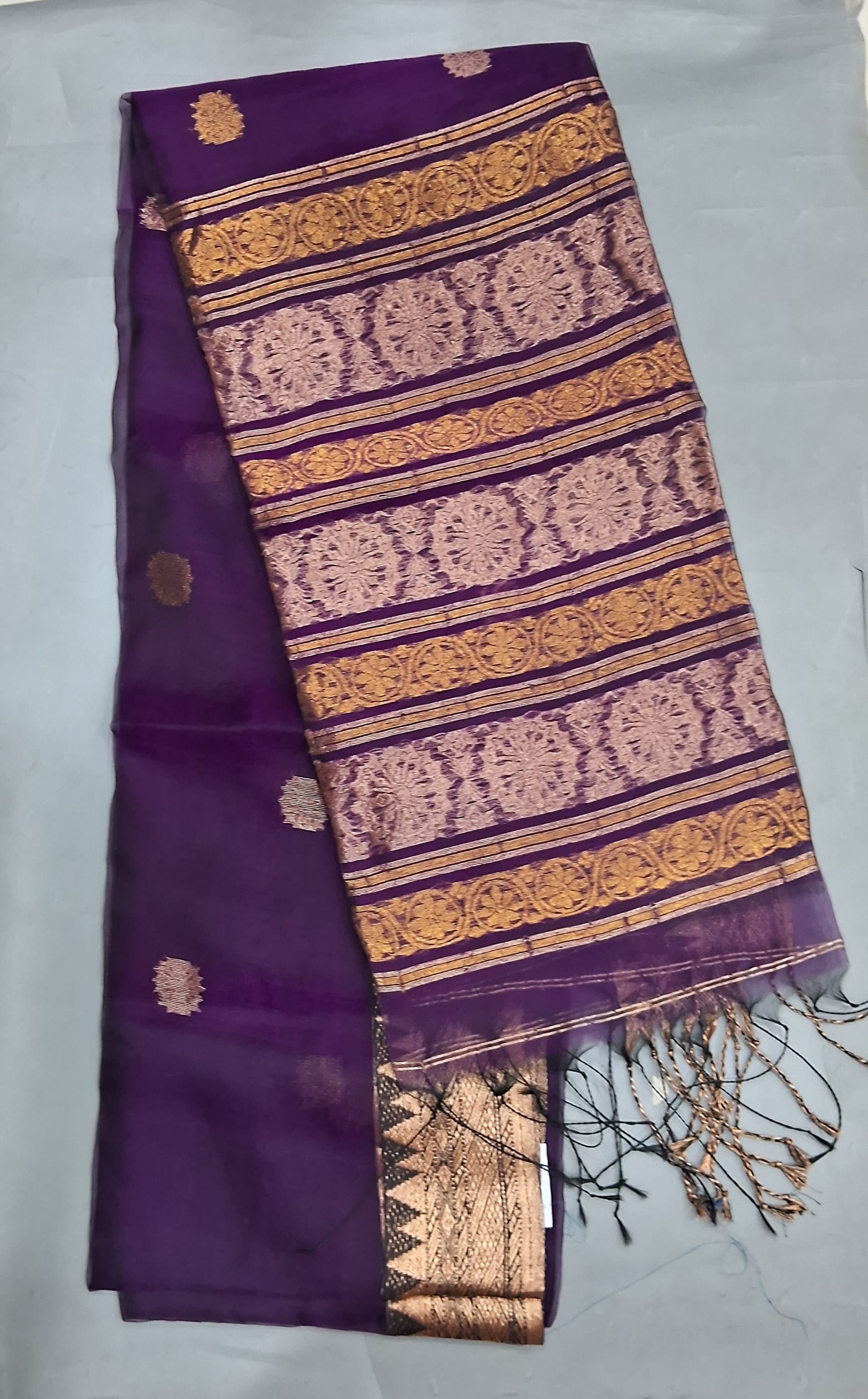 Wine Muslin Saree 