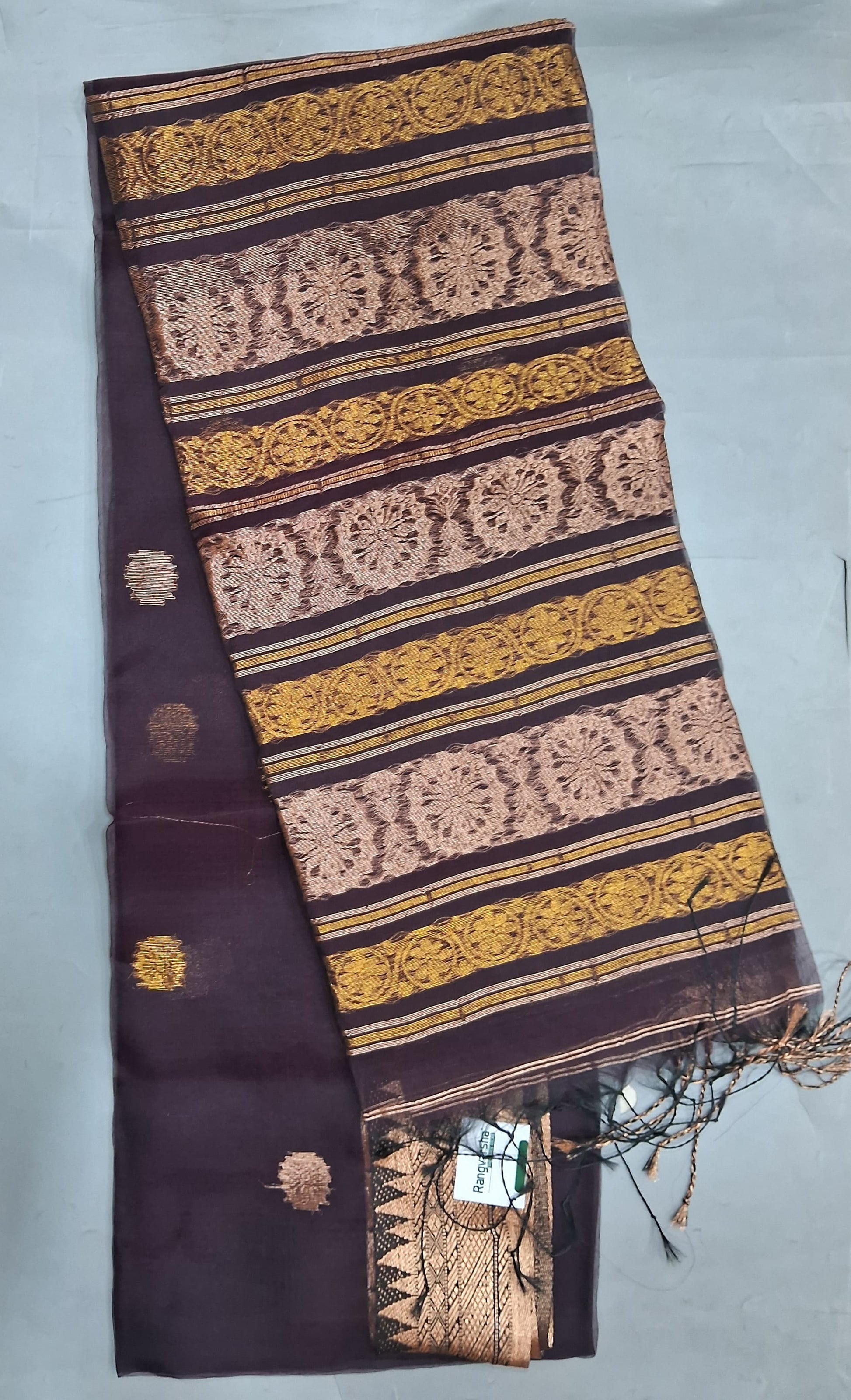 Walnut Brown Muslin Saree