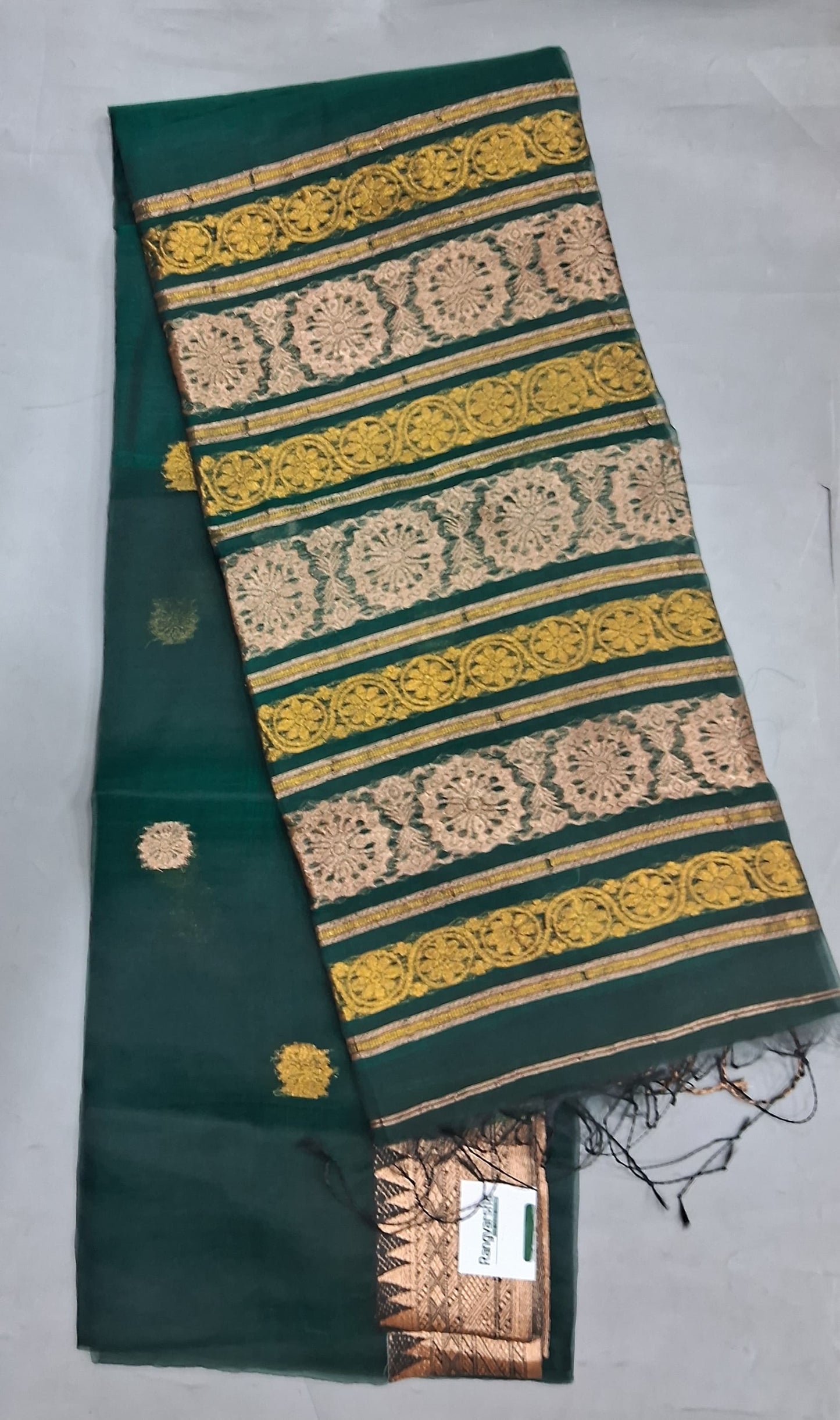 Peacock Blue Muslin Saree