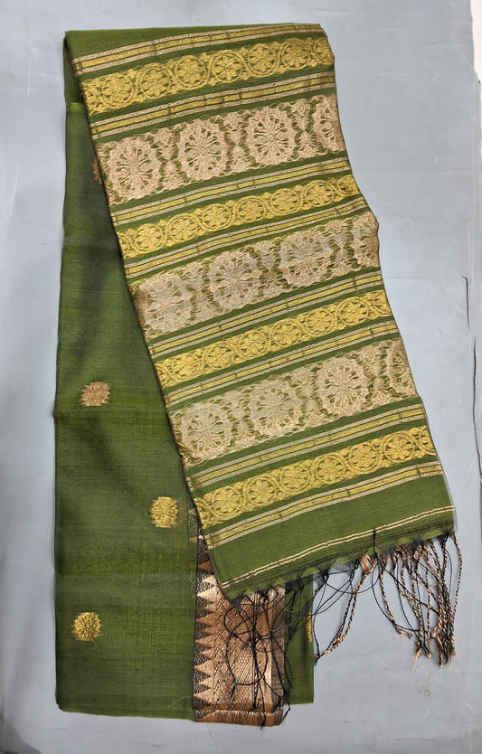 Leaf Green Muslin Saree