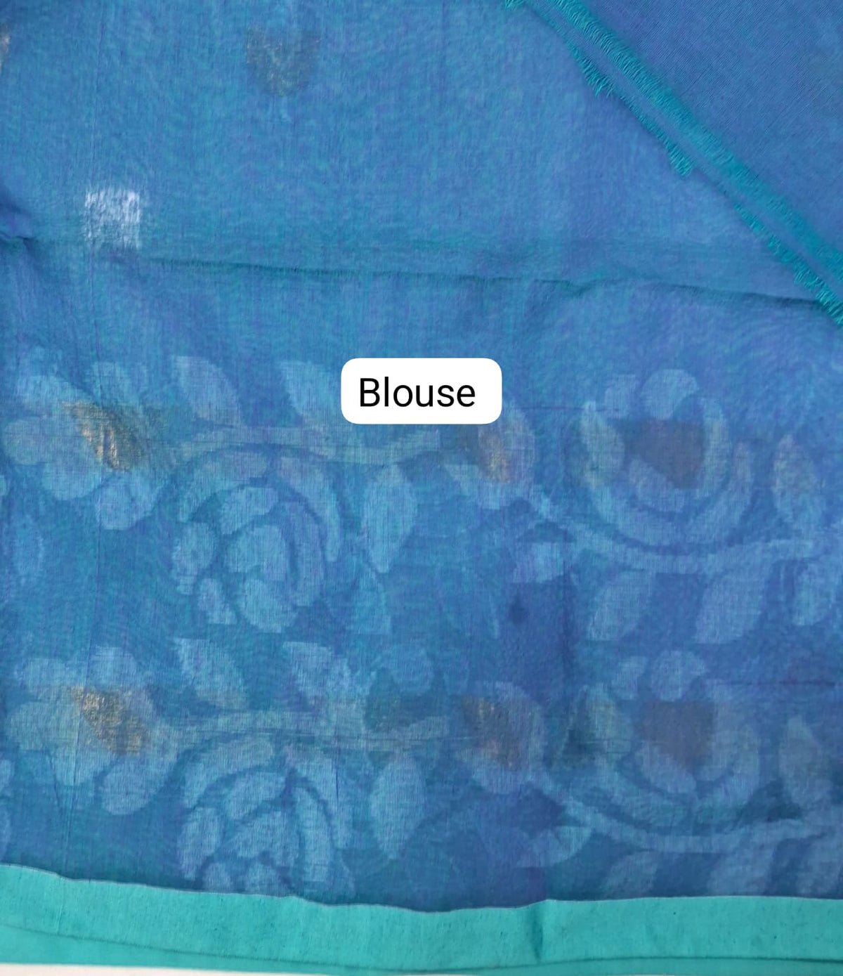 Ocean Blue Muslin Saree blouse