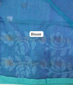 Ocean Blue Muslin Saree blouse