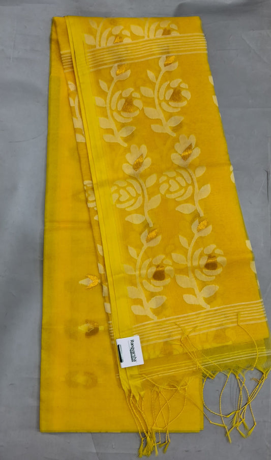 Yellow Muslin Saree 