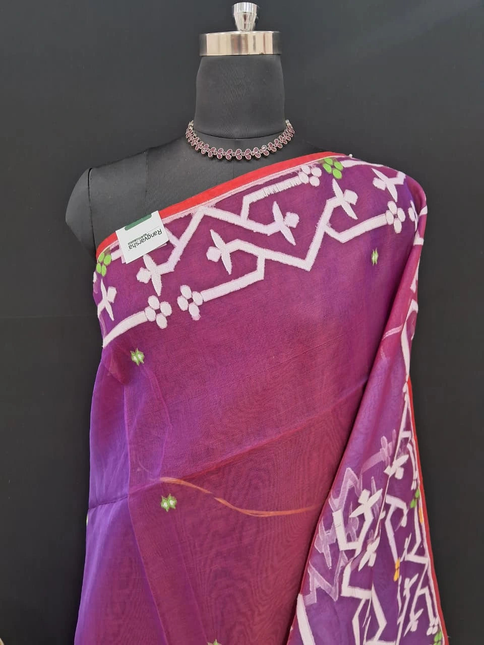 Luxury Purple Muslin Saree 