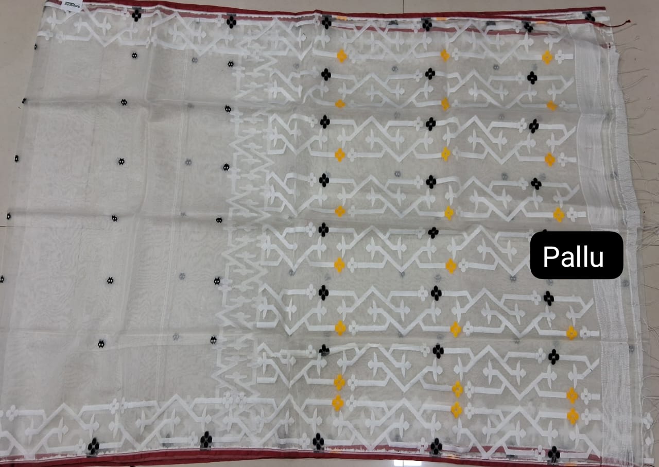 White Muslin Saree Pallu