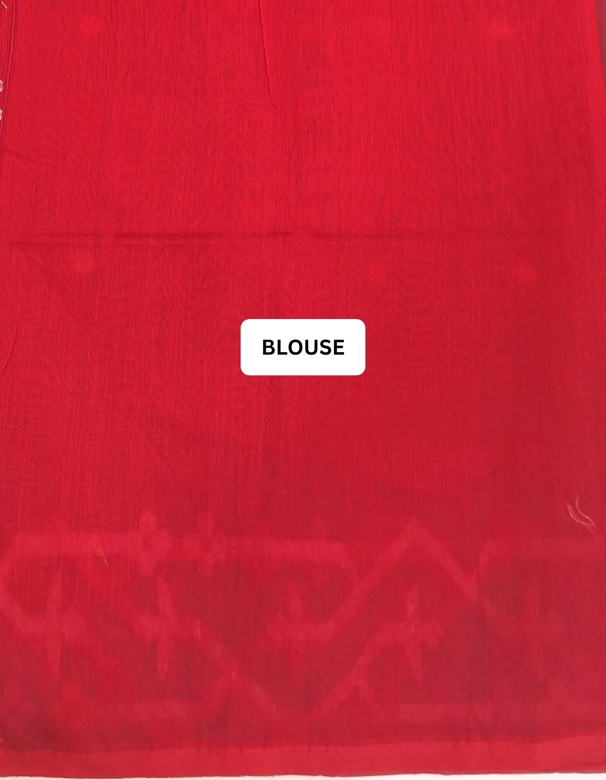 Luxury Fire Red Muslin Saree  BLOUSE