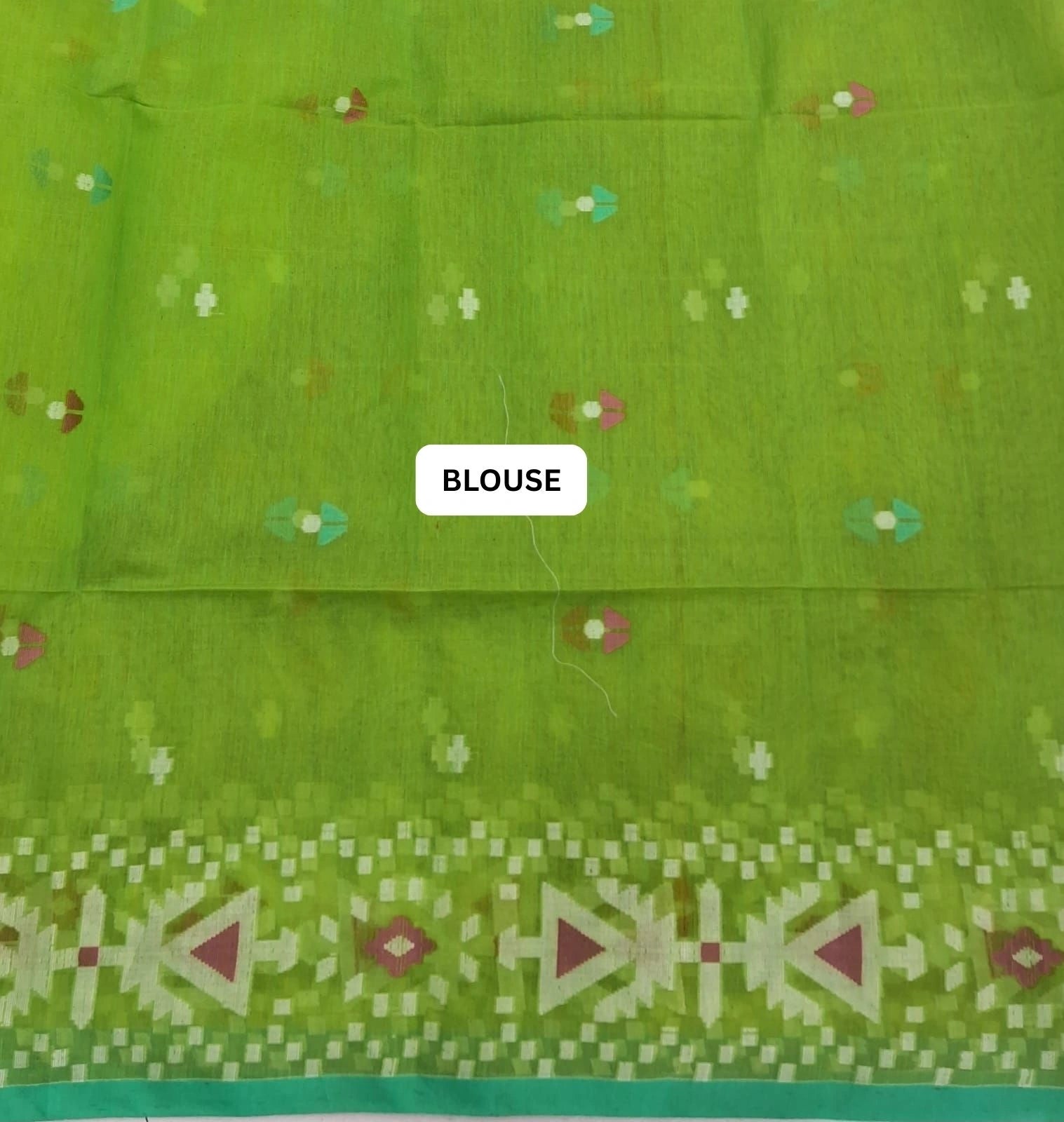 Luxury Bright Green Muslin Silk Saree blouse