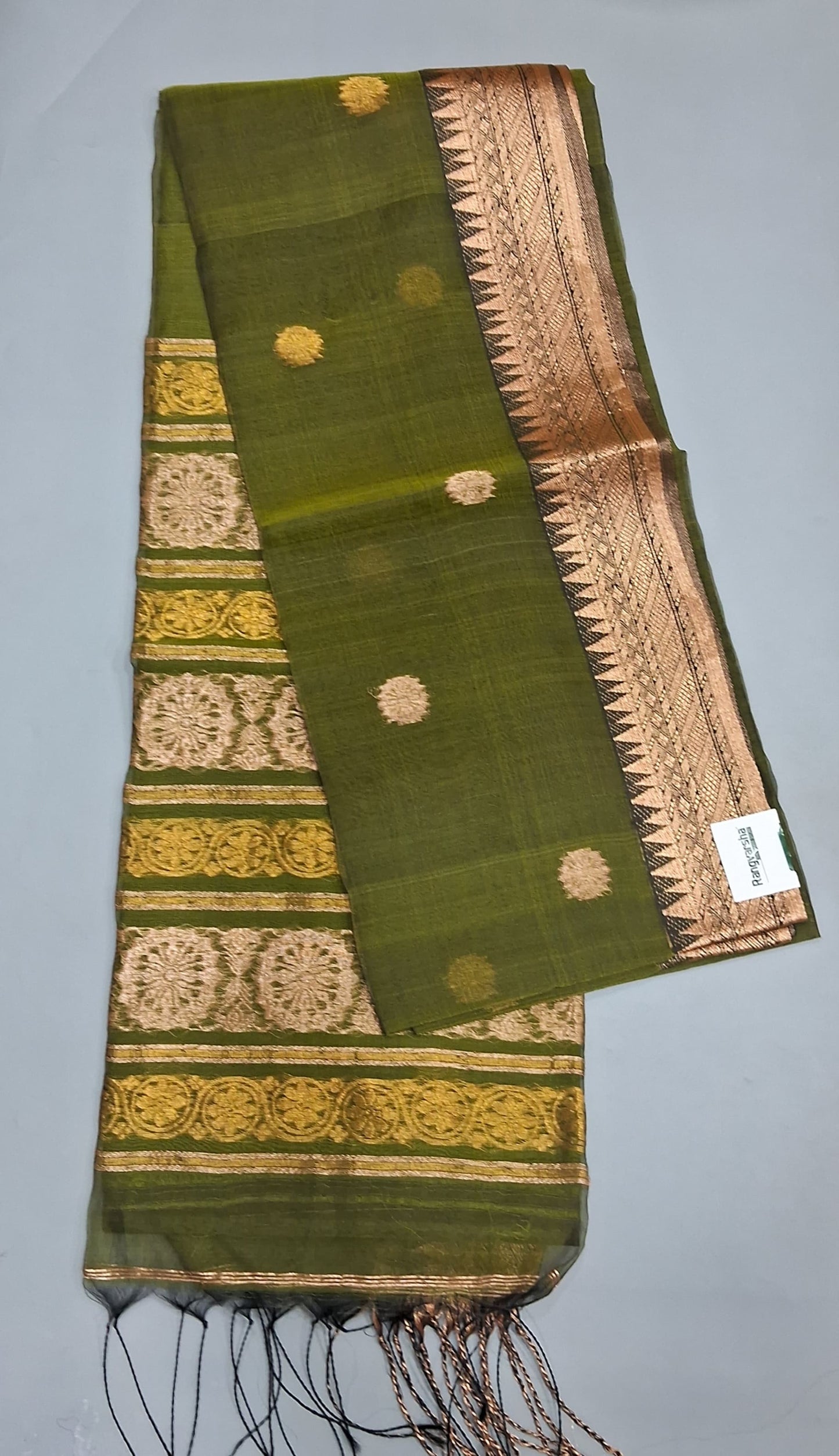 Leaf Green Muslin Saree