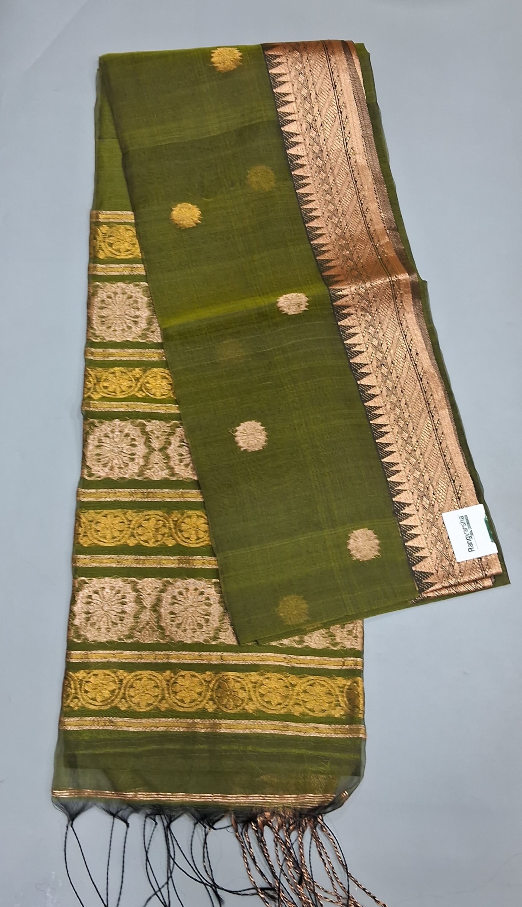 Leaf Green Muslin Saree