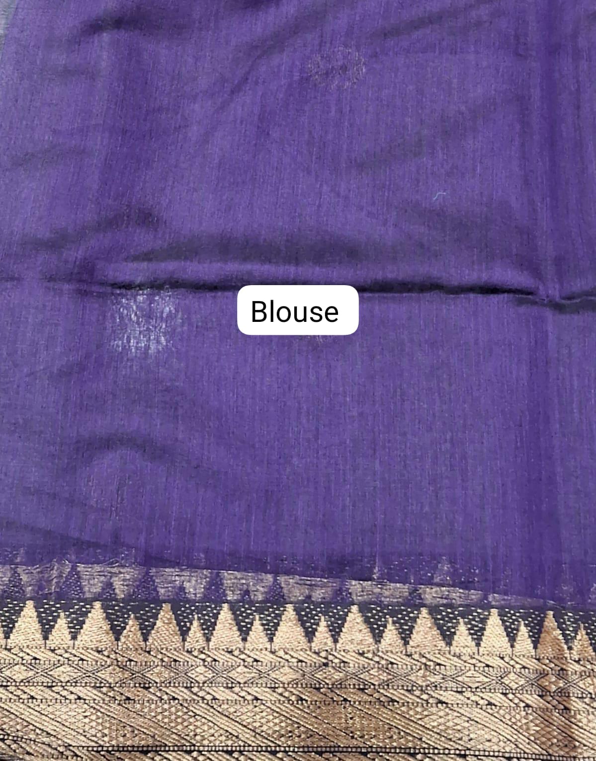 Navy Blue Muslin Saree blouse