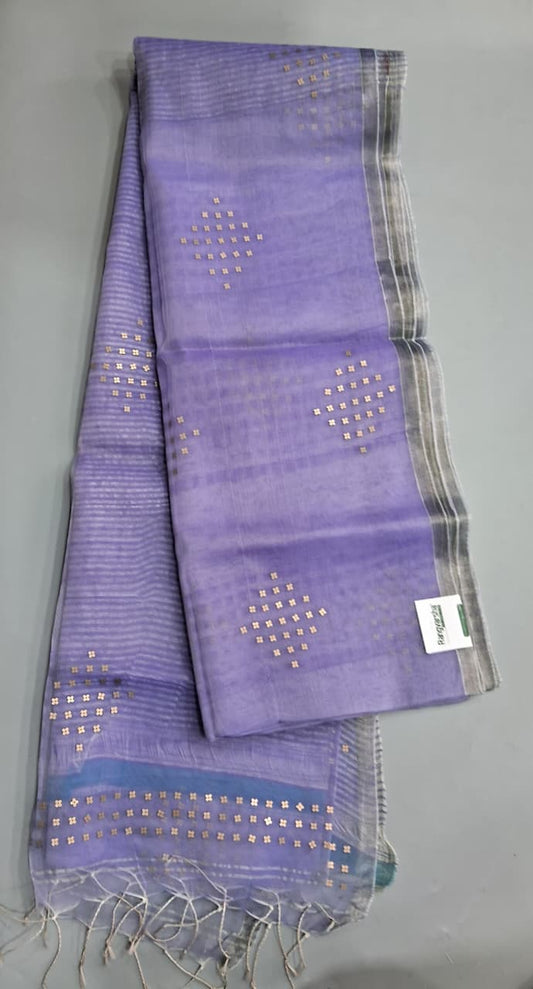 Lavender Muslin Saree 