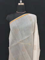 Pure White Muslin Silk Saree 1