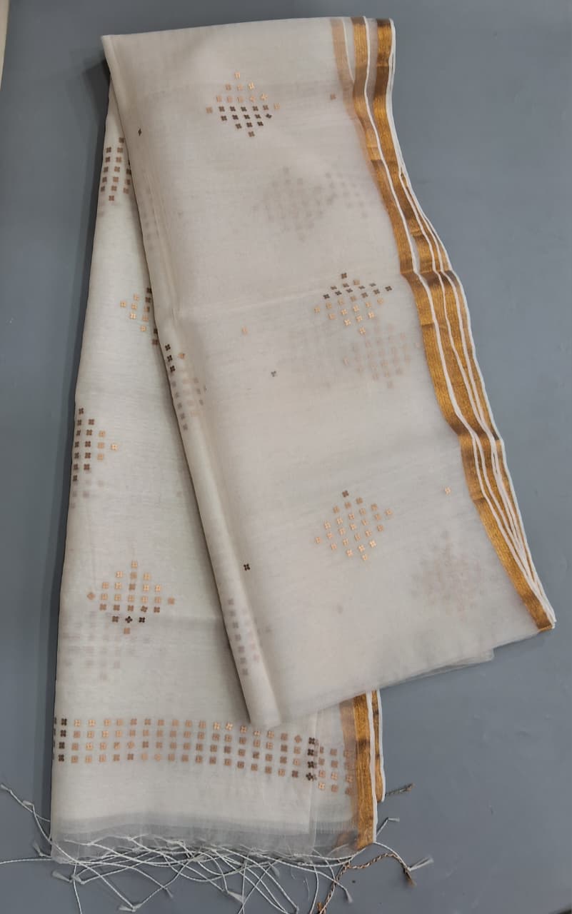 White Muslin Saree 