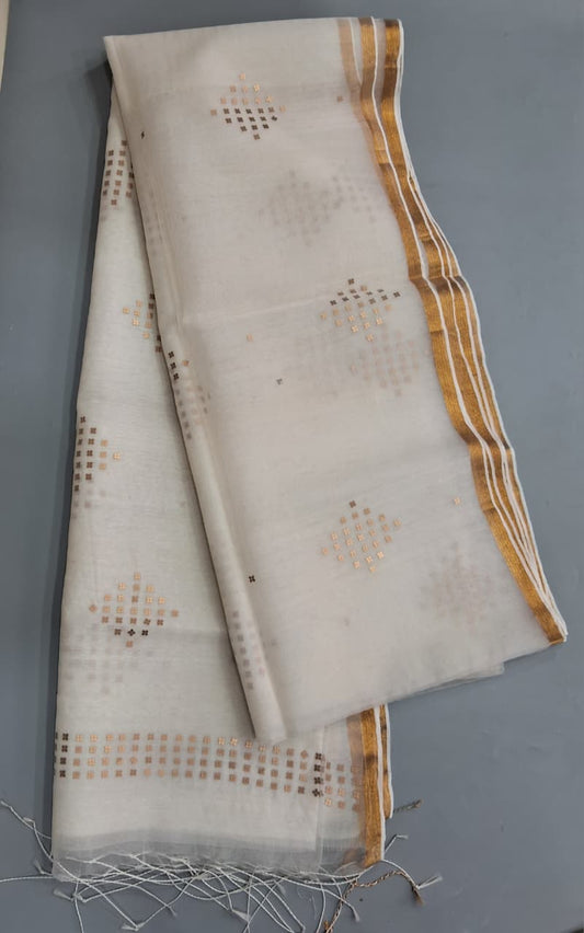 White Muslin Saree 