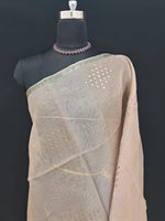 Beige Muslin Silk Saree 1
