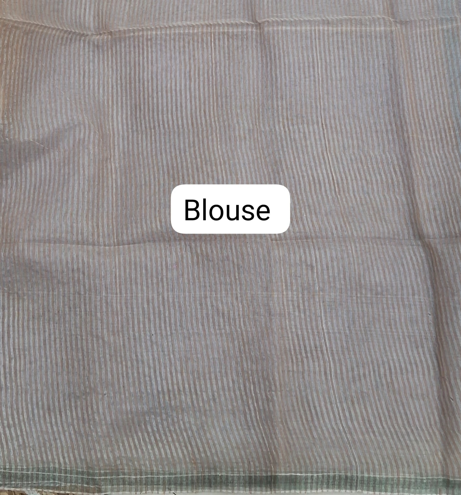 Beige Muslin Silk Saree blouse