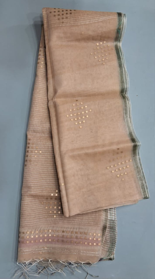 Beige Muslin Saree 