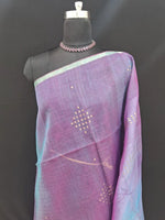 Elegant Purple Muslin Saree 1