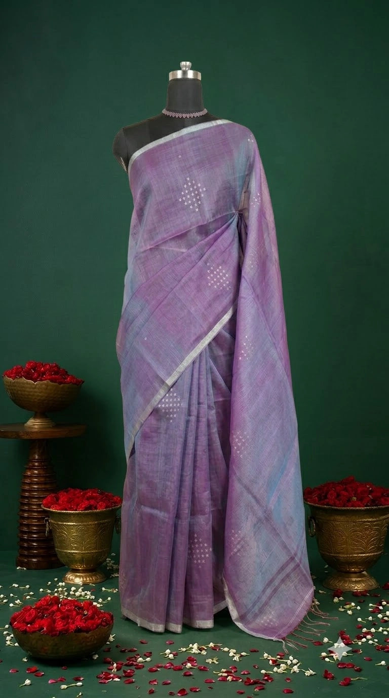 Elegant Purple Muslin Saree 