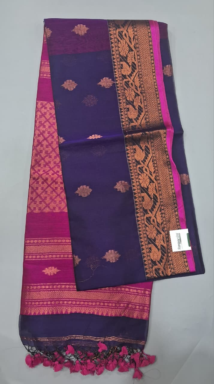 Dark Blue Muslin Saree 
