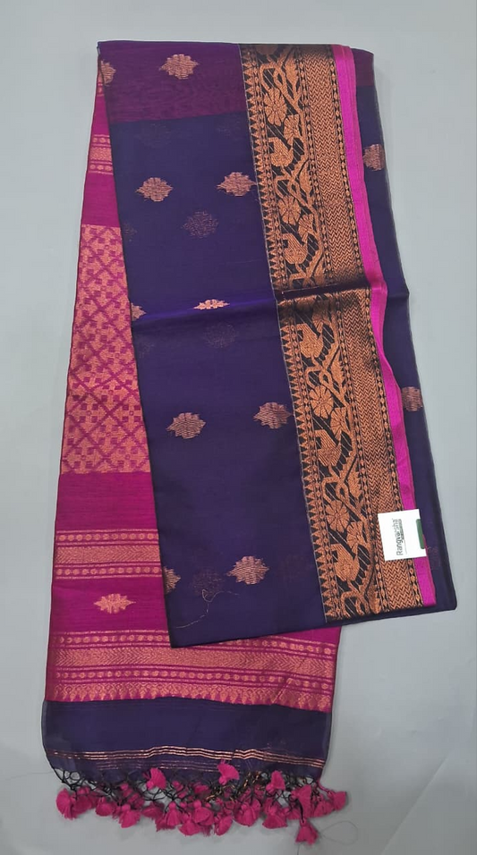 Dark Blue Muslin Saree 