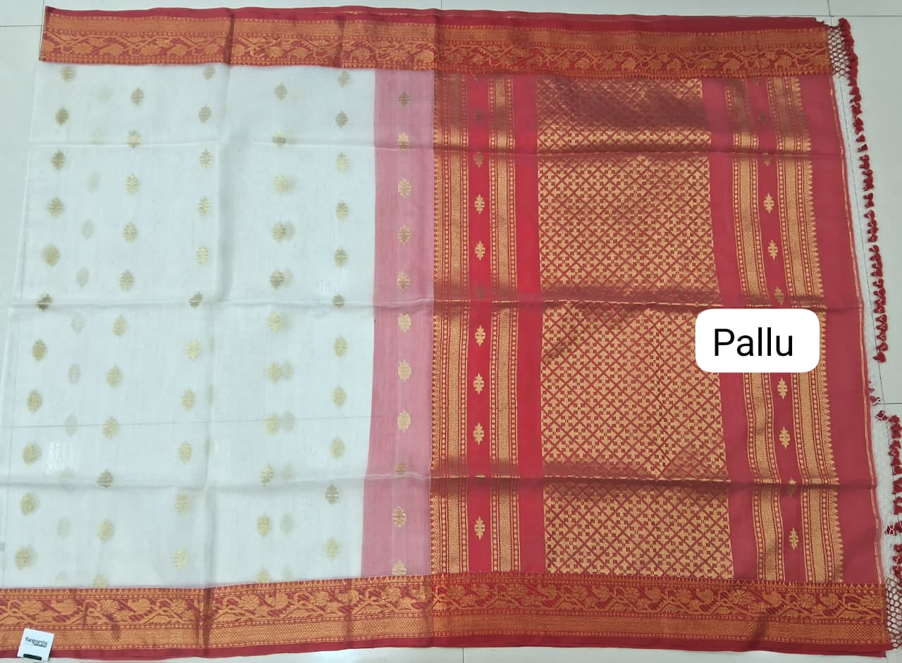 White Muslin Saree Pallu
