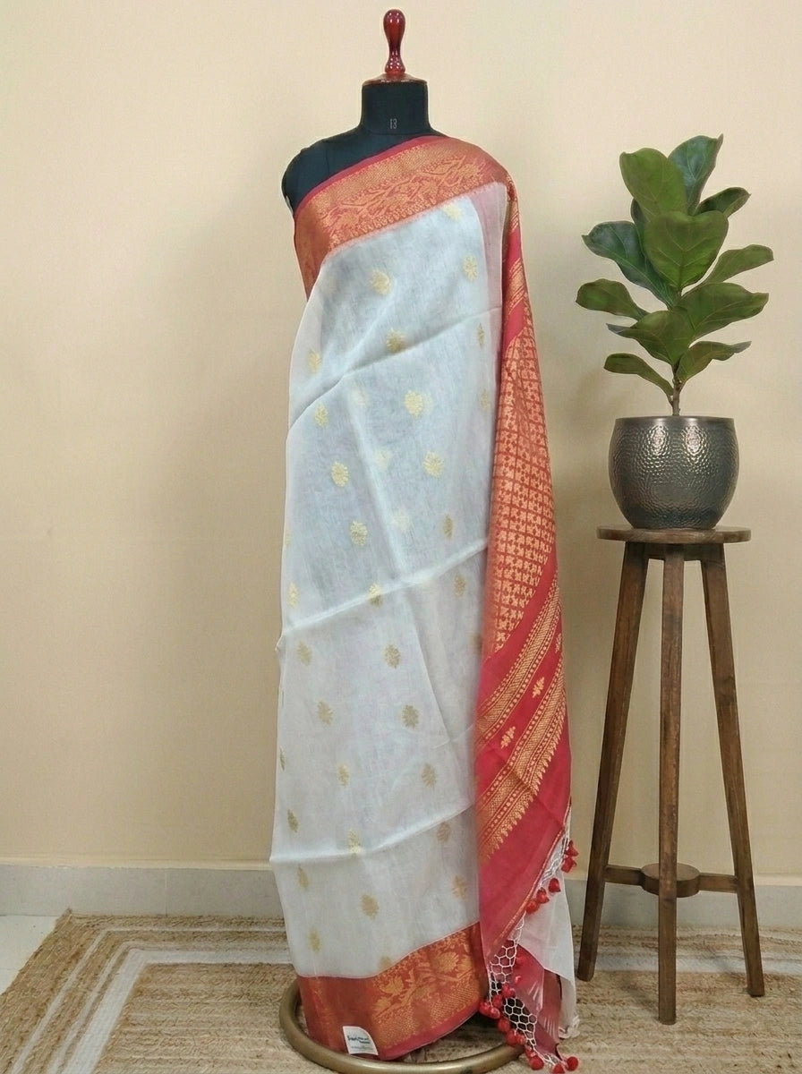White Muslin Saree