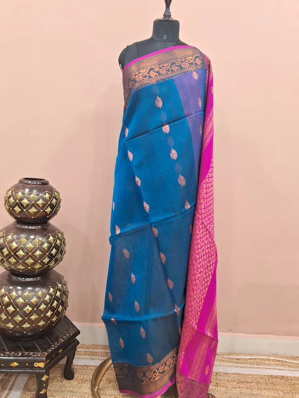 Elegant Blue Muslin Saree 
