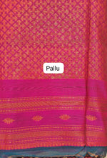 Elegant Blue Muslin Saree  Pallu