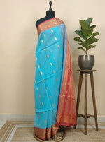 Sky Blue Muslin Saree 