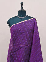 Purple Pure Muslin Saree 1