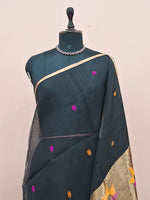 Black Pure Muslin Saree 1