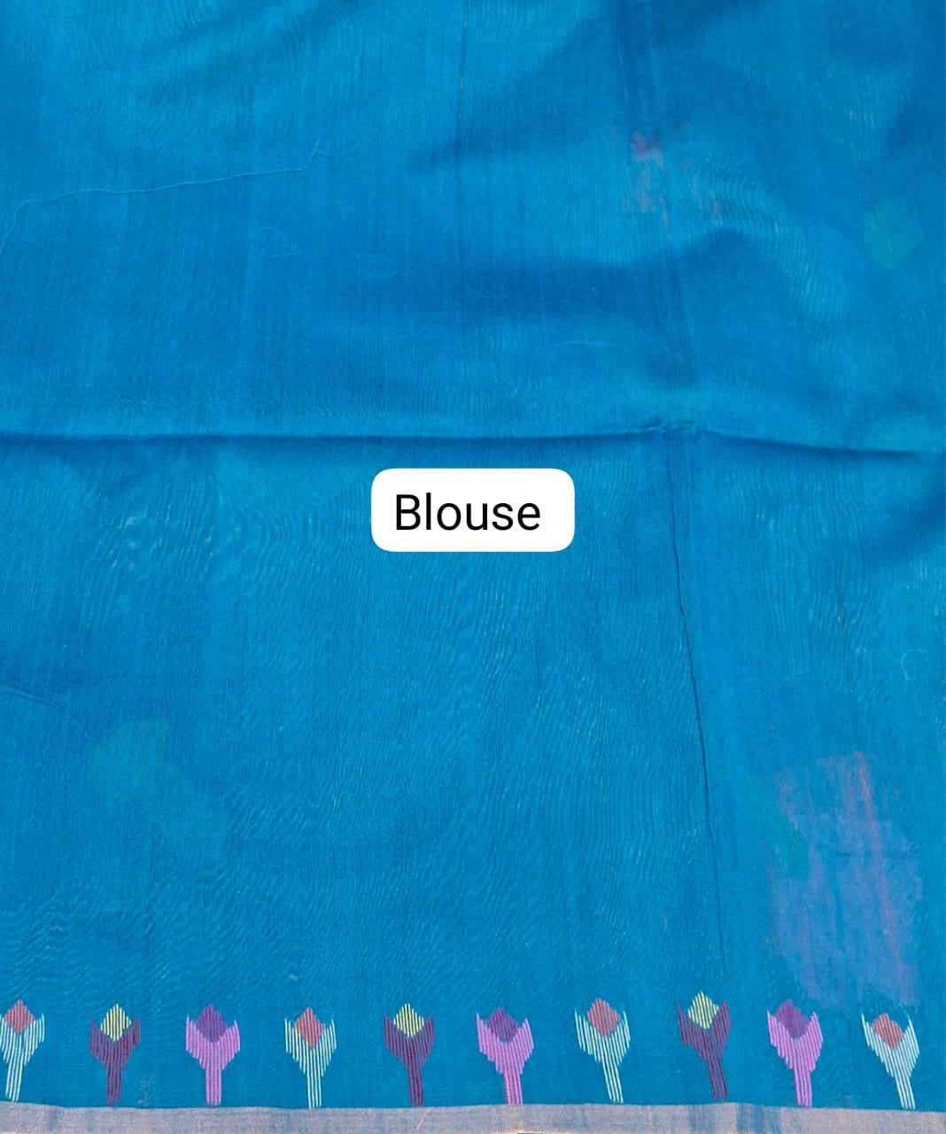 Royal Pure Blue Muslin Saree Blouse