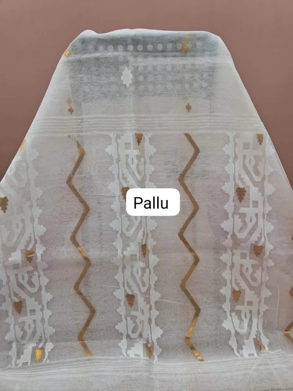 White Muslin Saree Pallu