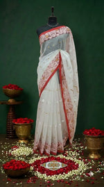 White Muslin Saree