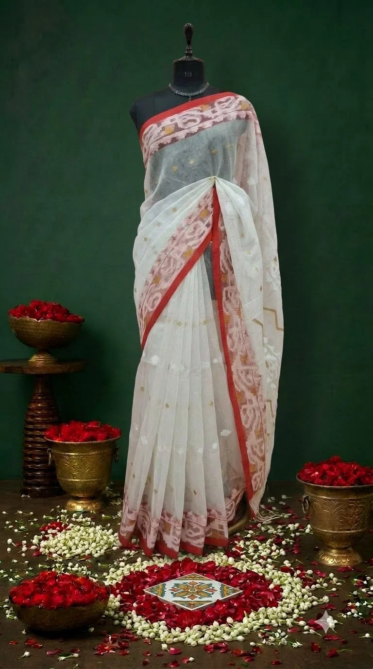 White Muslin Saree