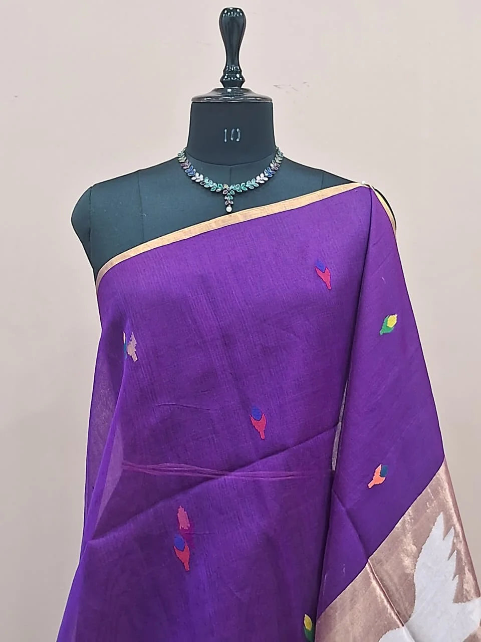 Purple Muslin Saree 1
