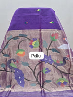 Purple Muslin Saree  Pallu