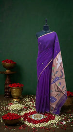 Purple Muslin Saree 