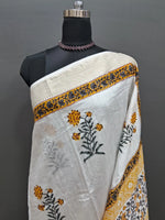 White Maheshwari Cotton Saree 1