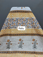 White Maheshwari Cotton Saree pallu