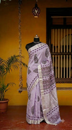 Lavender Maheshwari Saree